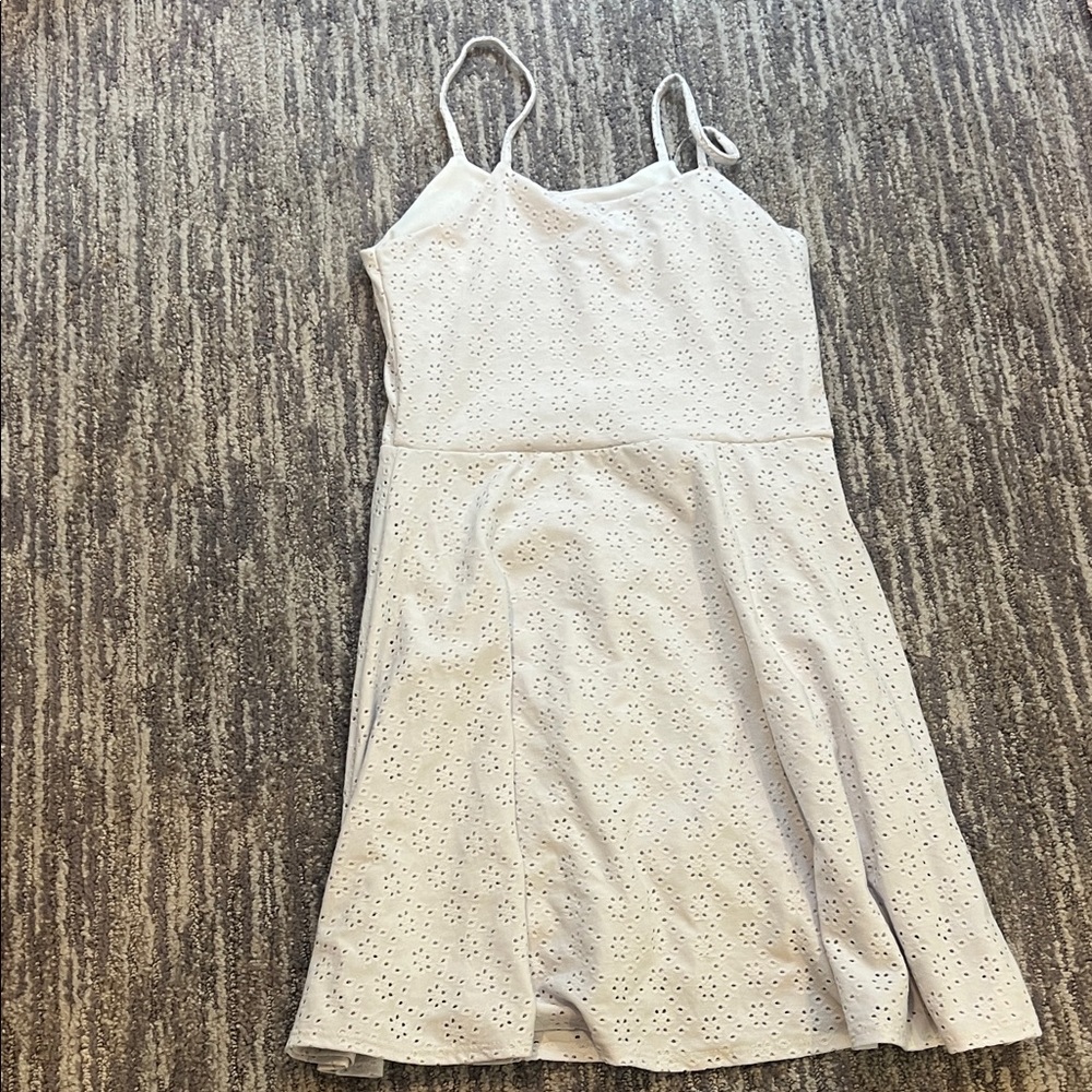 Elegant White Eyelet Mini Dress